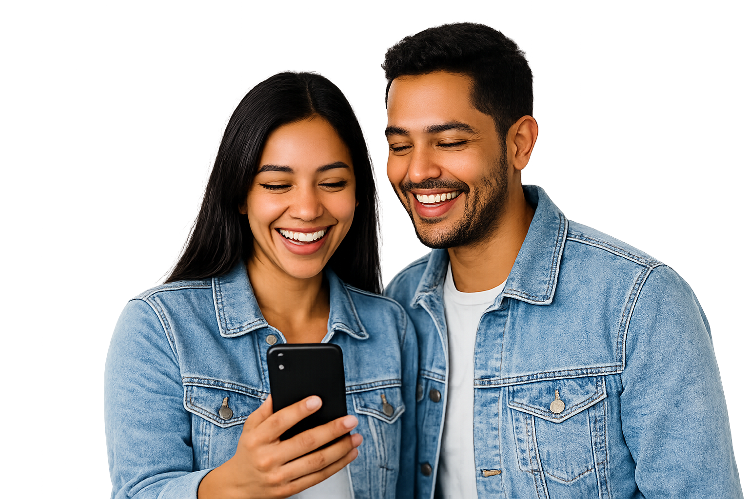 Casal recebendo notificação Smart Link